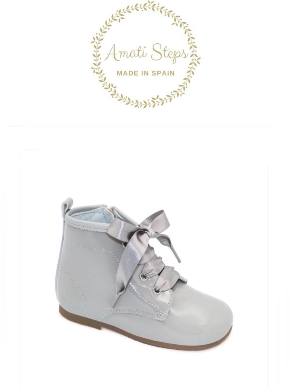 Amati steps size 26  NEW Celina - Grey Patent Leather